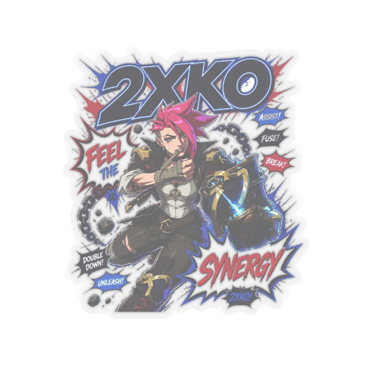 2XKO " in bold comic font at the top. " Sticker